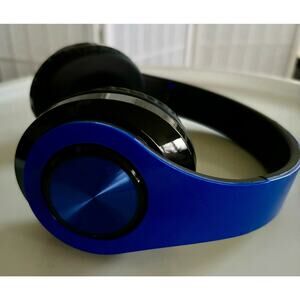 Wireless Bluetooth Noise Cancelling Headset Blue w/LED Colored Lights  NWOT‎
